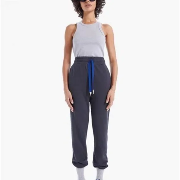 NWT MOTHER DENIM Women's Knock Out Ankle Pant Faded Black 100% Cotton L $188 - Picture 1 of 15